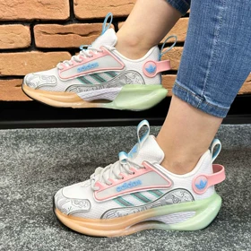 کتانی اسپرت زنانه مدل آدیداس هرموسو ADIDAS HAEMOSO رنگ سفید صورتی