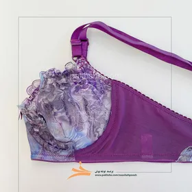 ست توری بنفش فنردار دو شورته برند نوشه پوش