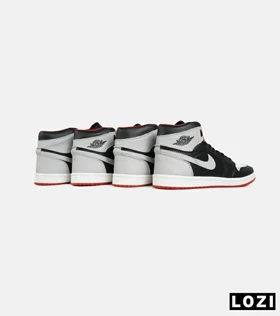 کفش کتانی مردانه و زنانه ساق‌دار مشکی طوسی قرمز NIKE jordan 1