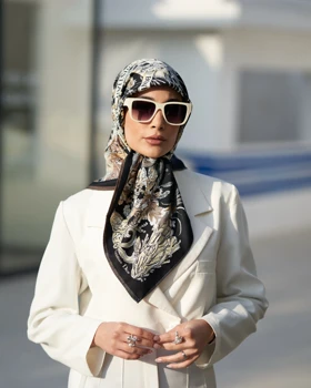 روسری ابریشم توییل دوردستدوز (قواره صد) 30172