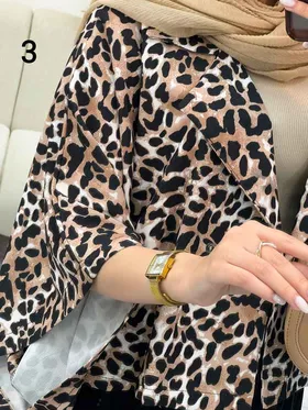 کت و دامن پلنگی دو دکمه