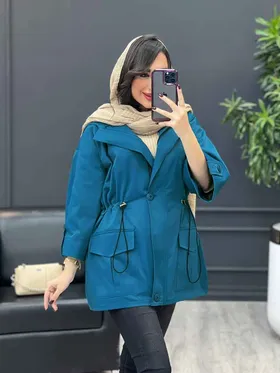 بارانی دو جیب پیله کمر گت دار