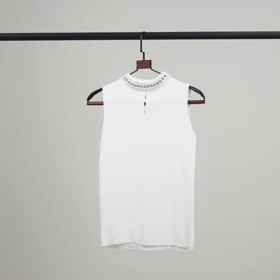 تاپ یقه قلاده مروارید (سفید)