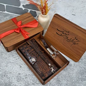 کیف پول دستی مردانه چرم طبیعی طرح روکو