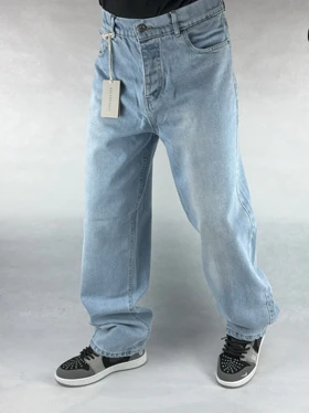 شلوار بگ مردانه آبی روشن ساده 154