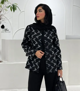 مانتو کتی جواهر دوزی طرح خطی کد 14003793
