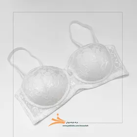 سوتین اسفنجی دکلته سفید کاپ بی برند نوشه پوش