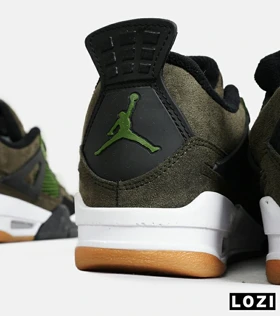 کتانی ساق‌دار زنانه و مردانه سبز زیتونی Nike air jordan 4