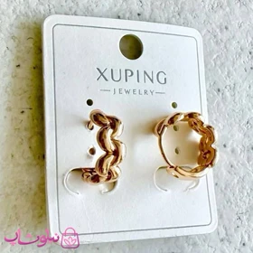 گوشواره حلقه‌ای زنانه ژوپینگ کوچک طرح منحنی کد 2991