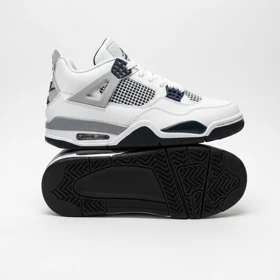 کفش کتانی نایک ایر جردن 4 سفید طوسی کد 294718