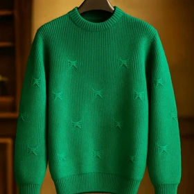 ژاکت پلیور سبز بوتگا مردانه فری سایز مناسب سایزهای L تا 2XL