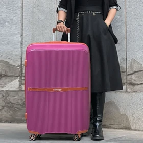 چمدان نشکن تراولگو مدل TRAVEL GO - TV7575 TRIP TIME SERIES سری 4 عددی ( به همراه چمدان آرایشی هدیه )