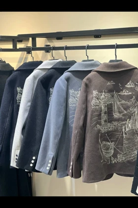 کت فوتر یقه انگلیسی پشت گلدوزی