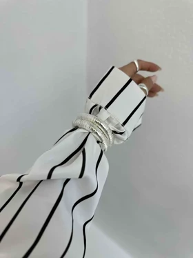 شومیز ساتن نوار دار