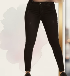 شلوارجین جذب زاپ‌دار مشکی