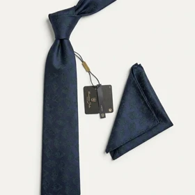 کراوات و پوشت دستدوز طرح لوزی برند Massimo Dutti (سبز)