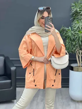 مانتو لینن بند نما جیب دکمه