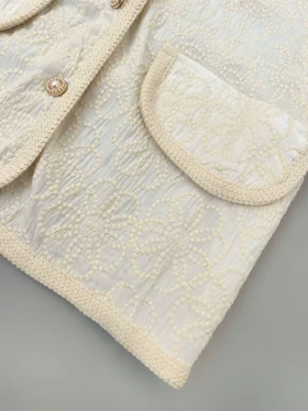 شومیز جلو دکمه تمام گلدوزی کد 5014