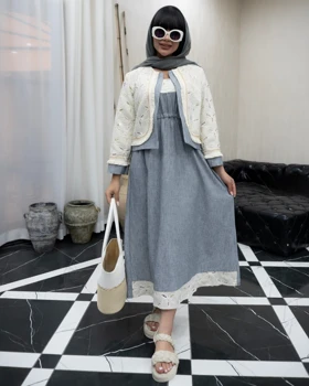 ست کت و سارافون مدل نچرال دو تیکه