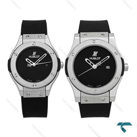 ساعت ست هوبلو سیلور مشکی صفحه مهندسی Hublot-7368-S