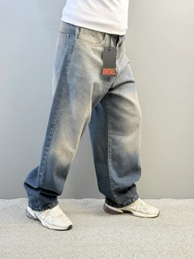 شلوار جین بگ بالونی مردانه آبی تیره 67