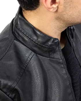 کاپشن چرم مردانه داخل خز دار رنگ مشکی