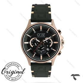 ساعت کرست مردانه 6308-2 صفحه مشکی بند مشکی Crest-10941-G