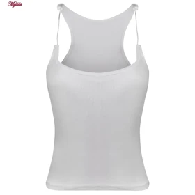 کراپ تاپ زنانه مدل بند سیلیکونی پددار سفید کد 4980