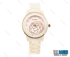 ساعت شنل زنانه سرامیکی رنگ شیری Chanel-2028-L