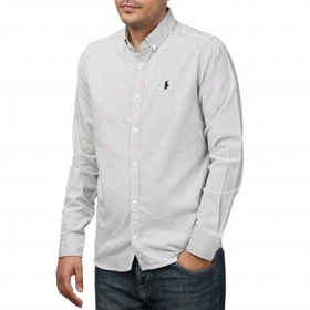 پیراهن آستین بلند راه راه مردانه برند مد مدل 14102017