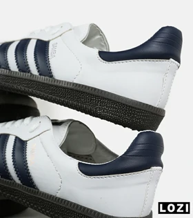 کفش کتانی مردانه و زنانه سفید سرمه ای ADIDAS Samba