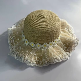 کلاه ساحلی بچگانه حاشیه گل بابونه