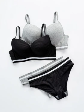 ست شورت و سوتین کبریتی فنردار پوش آپ دار اسپورت