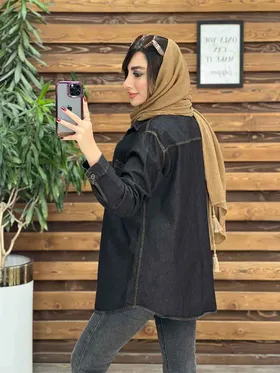 مانتو جین دو جیب نفس