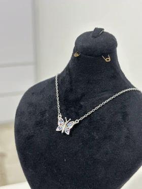 گردنبند نقره زنانه مدل پروانه 977