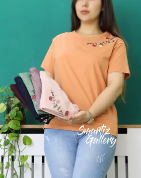 تیشرت سرشانه گل