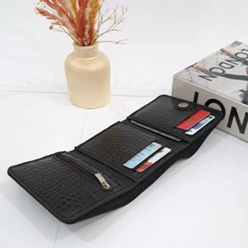 کیف پول مردانه جیبی چرم طبیعی مدل 3 لت