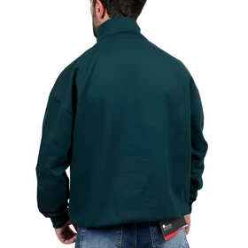 دورس مردانه یقه نیم زیپ سبز طرح ساده