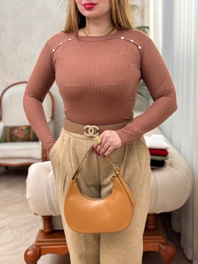 بلوز فانریپ سرشونه دکمه 3469