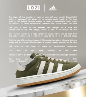 کفش کتانی زنانه و مردانه سبز کرم ADIDAS Campus