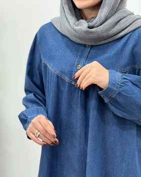 پیراهن مانتویی جین پاییزه پرسا 3