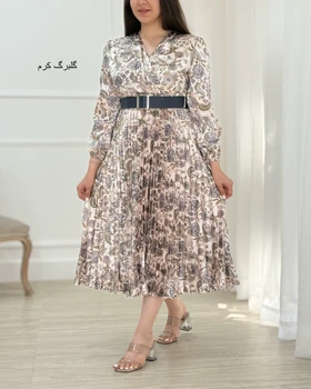 پیراهن مجلسی ساتین ( دامن پلیسه ) کد محصول 934