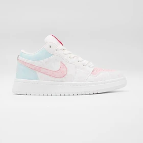 کتانی جردن 1 سفید صورتی کد 6078