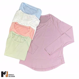 تیشرت زنانه آستین بلند پارچه اسپان کد 098