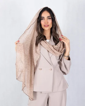 شال حریر پفکی طرح گل