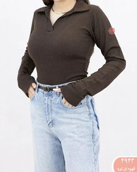 بلوزکرکره ای یقه دار4943