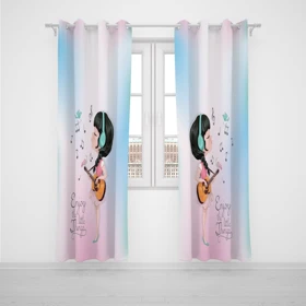 پرده پانچی اتاق کودک برند مینوریا کیدز طرح دخترانه کد p-297