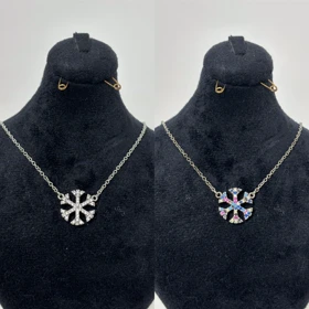 گردنبند نقره زنانه دونه برفی نگینی 989