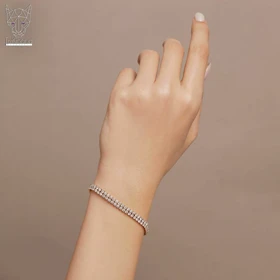 دستبند تمام الماس تنیسی 2 لاین سوارسکی