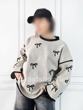 بلوز بافت یقه گرد طرح پاپیون